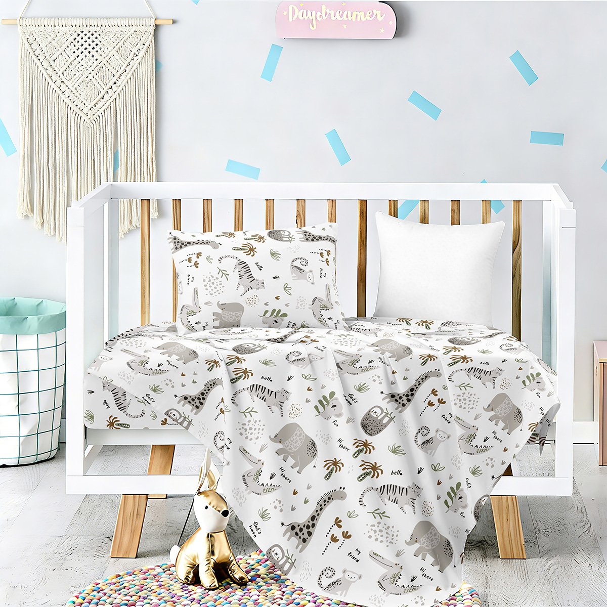 Σεντόνια Κούνιας (Σετ) Melinen Prime Line Baby Jungle
