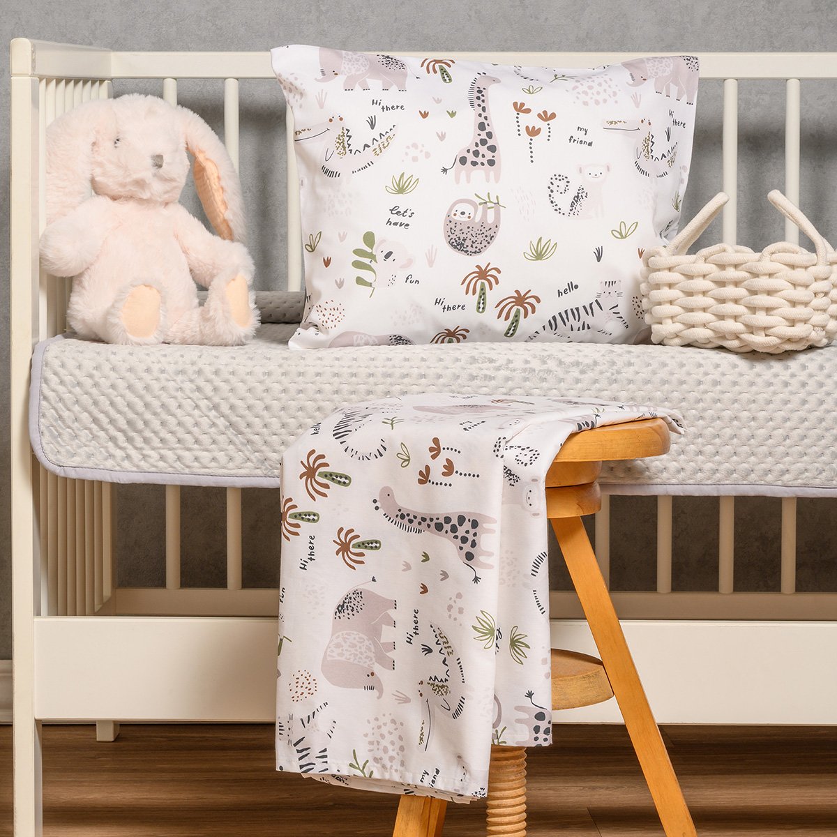 Σεντόνια Κούνιας (Σετ) Melinen Prime Line Baby Jungle Βρεφικά Προίκα Μωρού Spitishop