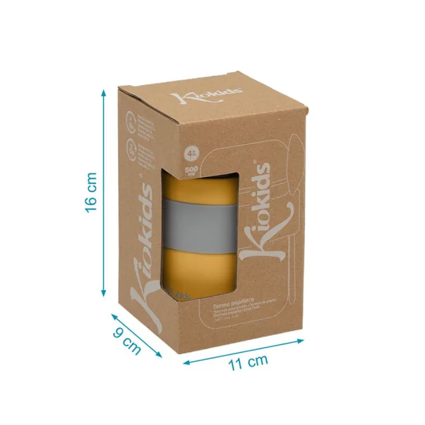 Βρεφικό Θερμός Φαγητού 500ml + Κουτάλι Kiokids Ώχρα 6333