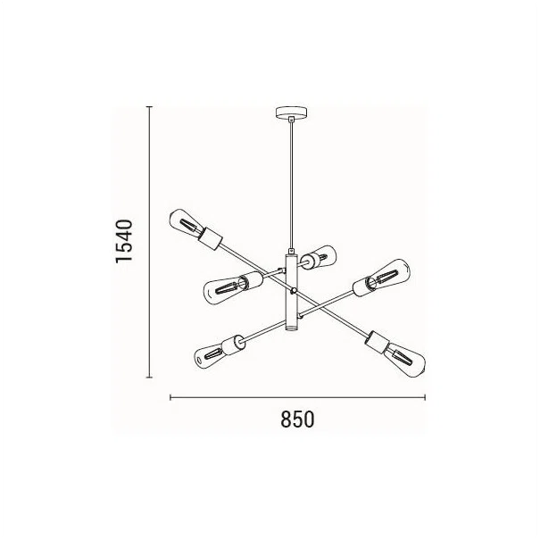Φωτιστικό Οροφής Πολύφωτο Eurolamp Edison 144-30122