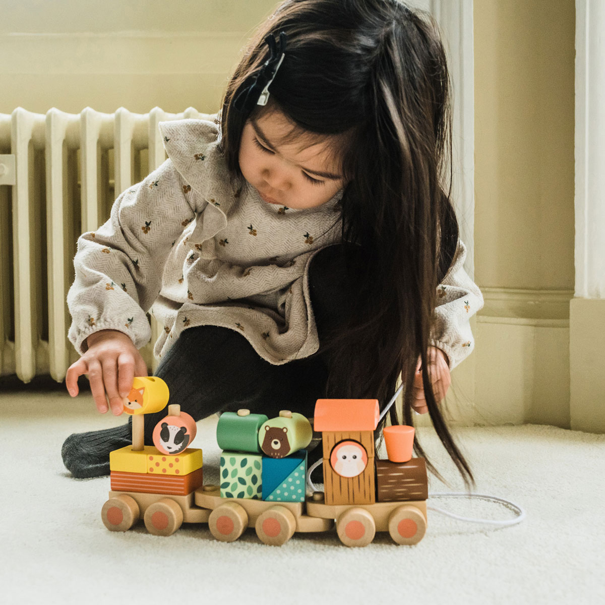 Ξύλινο Παιχνίδι Τρεχαλίτσα Orange Tree Toys Train 60-08098