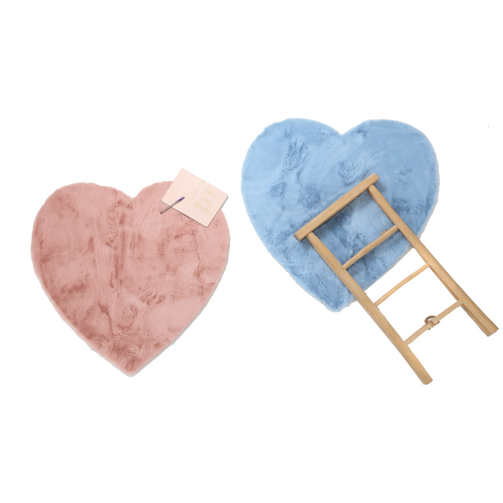 Παιδικό Χαλί Γούνινο (100X100) Royal Carpet Bunny Kids Heart Blue Χαλιά Παιδικά για Κορίτσια Spitishop