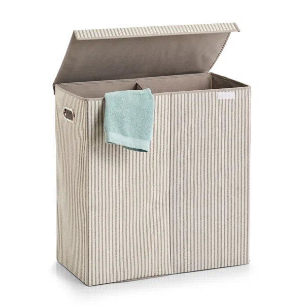 Καλάθι Απλύτων 2 Θέσεων (61.5x31x63) Z-L Stripes Beige 14654