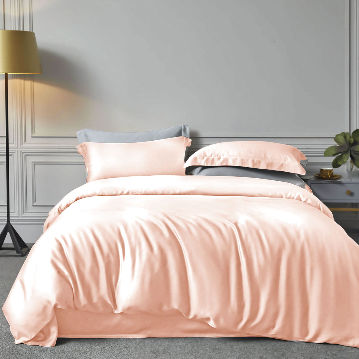 Παπλωματοθήκη King Size (Σετ 240x260) Rythmos Bamboo Salmon