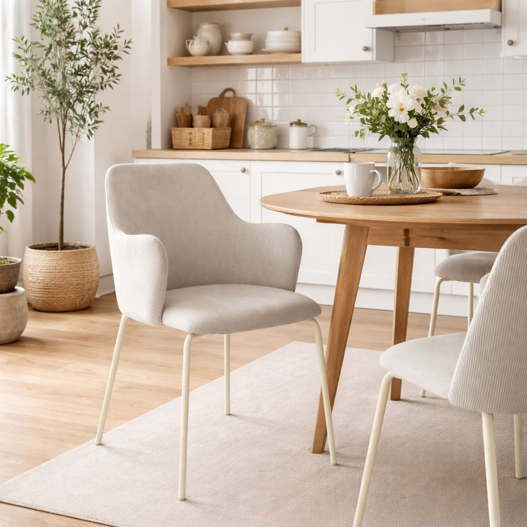 Καρέκλα Τραπεζαρίας (57.5x53x84) Spitishop Dahlia Beige
