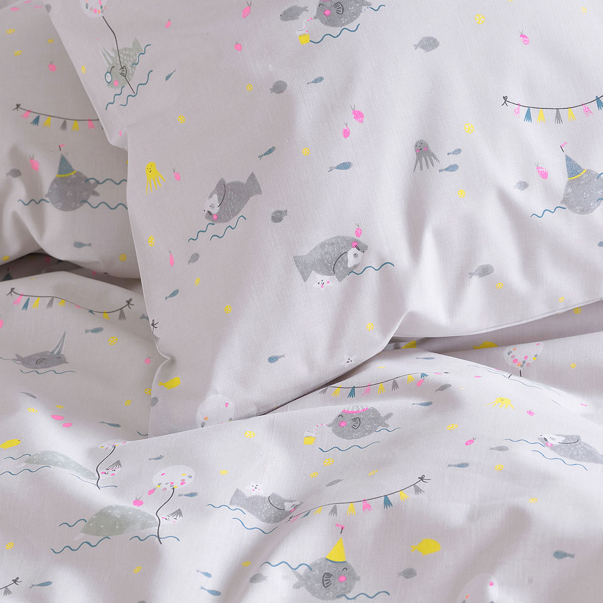 Παπλωματοθήκη Μονή (Σετ 160X250) Rythmos Kids Fouska Grey Παιδικά Λευκά Είδη 'Υπνου Παπλωματοθήκες Παιδικές για Κορίτσια Spitishop