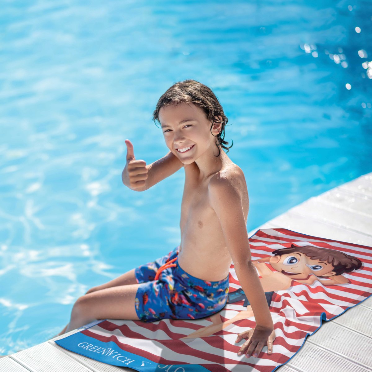 Παιδική Πετσέτα Θαλάσσης Microfiber 2 Όψεων (70X140) Greenwich Polo Club Junior 4181 Πετσέτες Παιδικές Spitishop