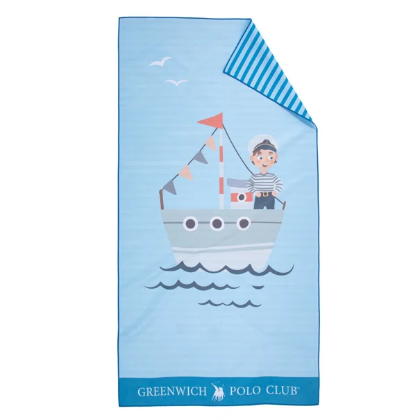Παιδική Πετσέτα Θαλάσσης Microfiber 2 Όψεων (70x140) Greenwich Polo Club Junior 4178