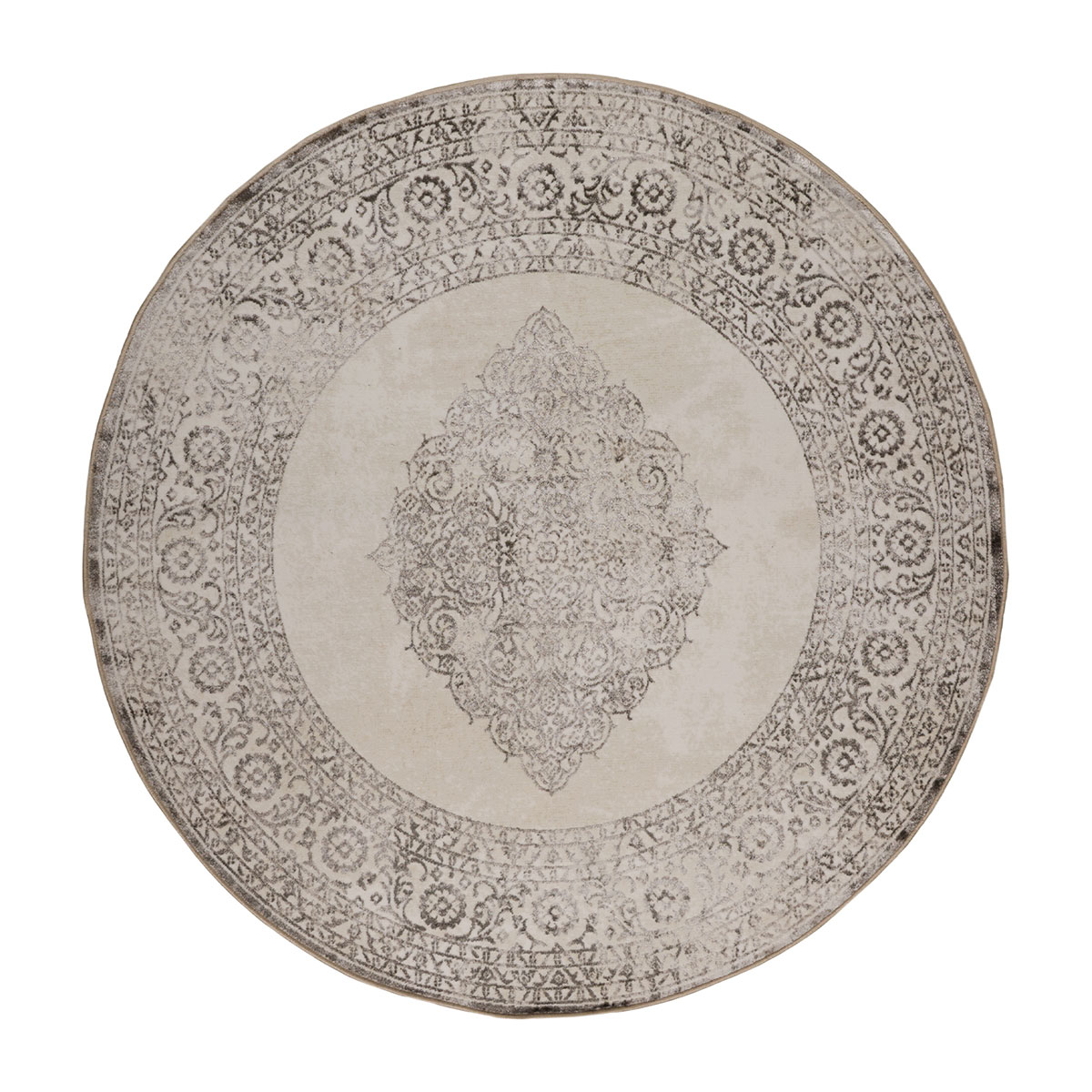 Στρογγυλό Χαλί All Season (Φ160) Βιοκαρπέτ Gossip 6185A White Vizon
