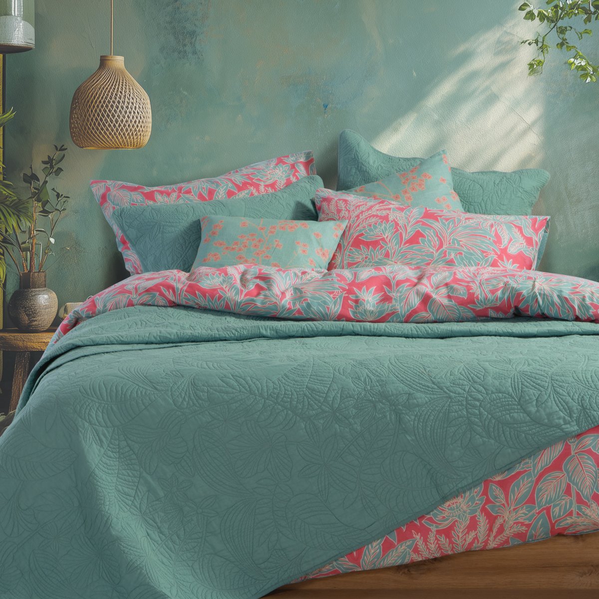 Κουβερλί Υπέρδιπλο (230x240) Nef-Nef Homeware Smart Charisma Green