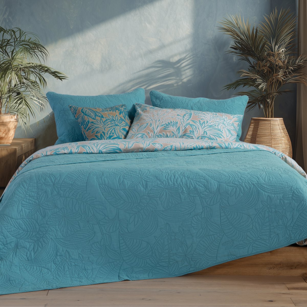 Κουβερλί Υπέρδιπλο (230x240) Nef-Nef Homeware Blue Charisma Blue