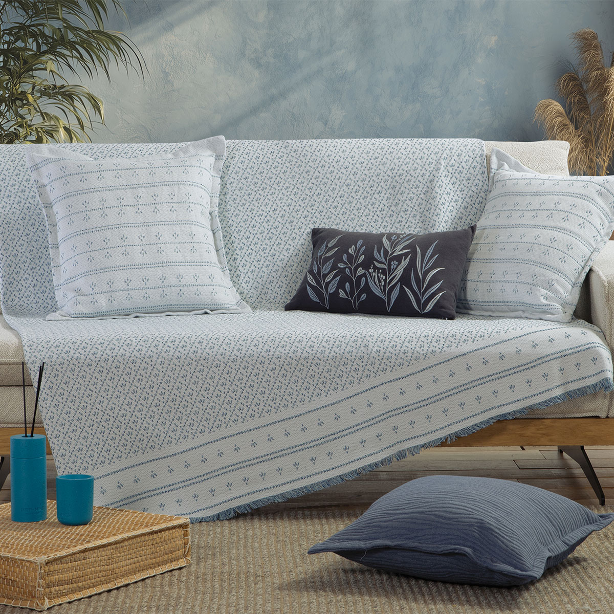 Ριχτάρι Καναπέ Διθέσιου (170x250) Nef-Nef Homeware Blue Ishmar