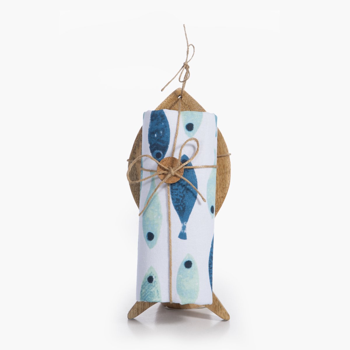 Ποτηρόπανο + Διακοσμητικό (Σετ 2Τμχ) Nef-Nef Homeware Blue Sardines Λευκά Είδη Κουζίνας & Τραπεζαρίας Πετσέτες Spitishop