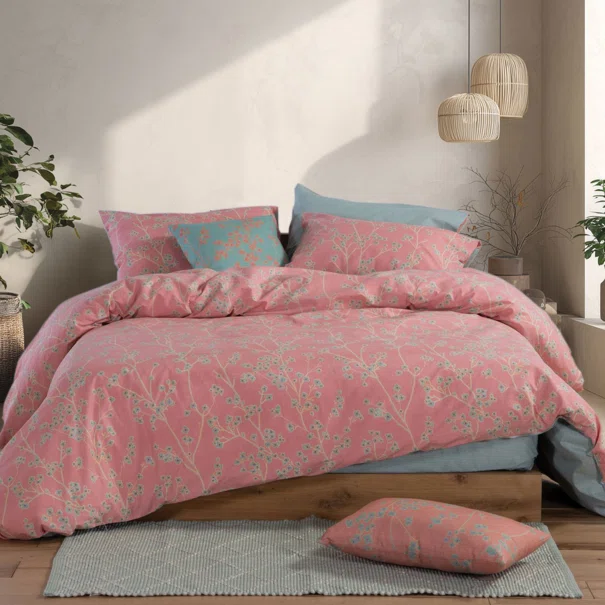 Σεντόνια Διπλά (Σετ) Nef-Nef Homeware Smart Floriva Coral