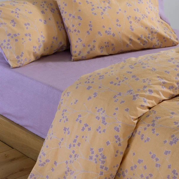 Σεντόνια King Size (Σετ) Nef-Nef Homeware Smart Floriva Yellow