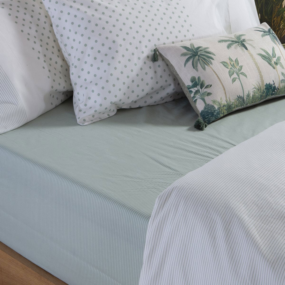 Σεντόνια Υπέρδιπλα (Σετ) Nef-Nef Homeware Smart Donter 26 Ecru - Green Λευκά Είδη Κρεβατοκάμαρας Σετ Nef Spitishop