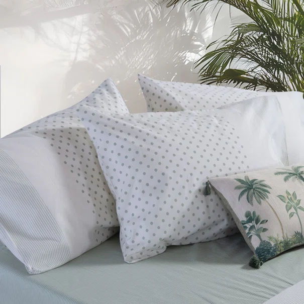 Μαξιλαροθήκη (52x72) Nef-Nef Homeware Smart Donter 26 Ecru - Green