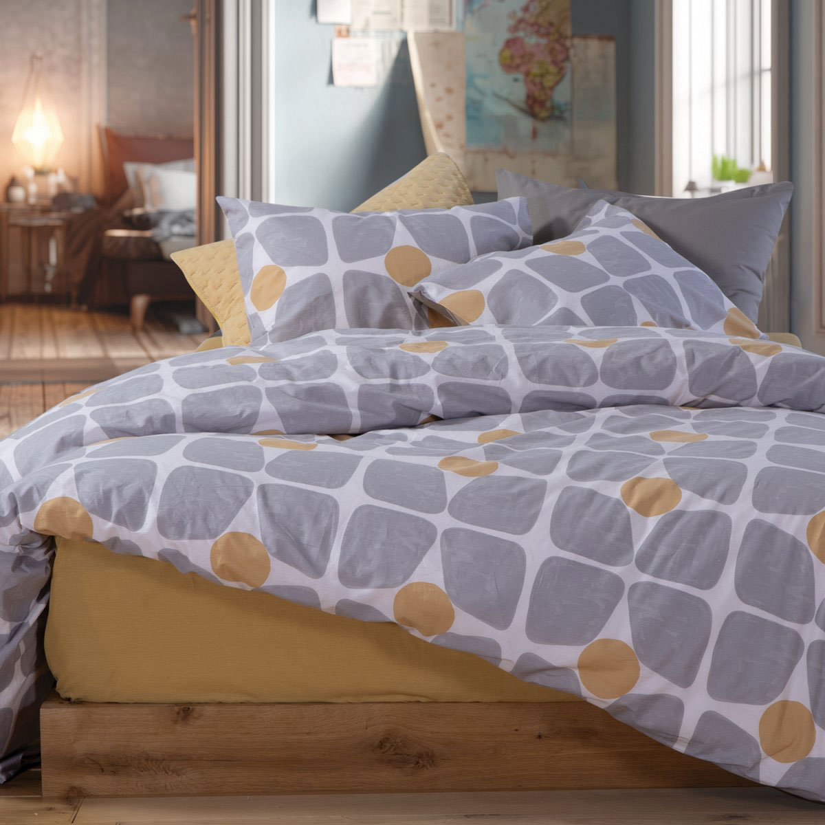 Σεντόνια Υπέρδιπλα (Σετ) Nef-Nef Homeware Casual Coreo Yellow
