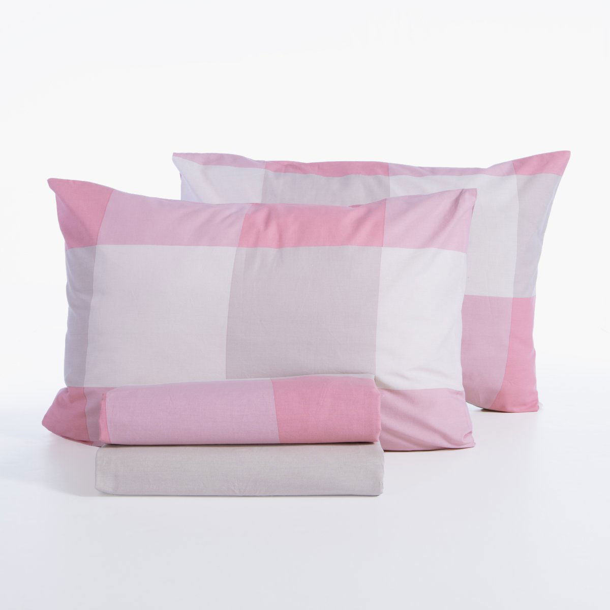 Σεντόνια Υπέρδιπλα (Σετ) Nef-Nef Homeware Casual Check Rose