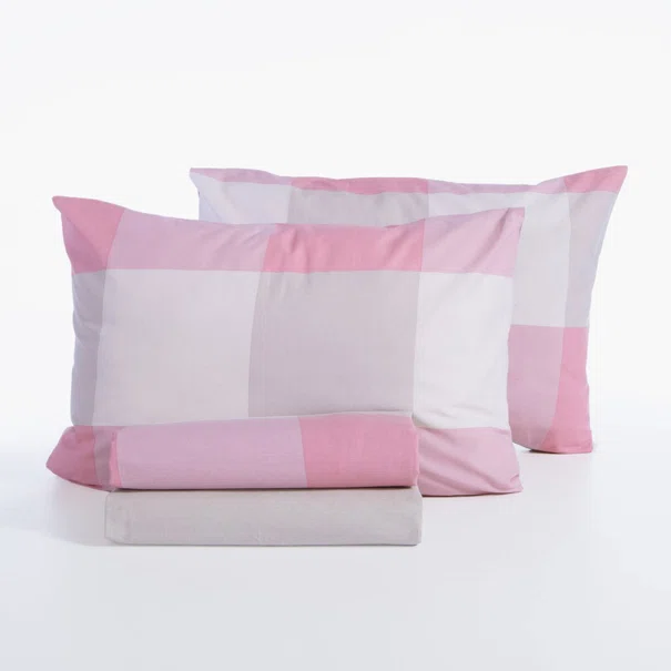 Σεντόνια King Size (Σετ) Nef-Nef Homeware Casual Check Rose