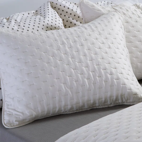 Ζεύγος Μαξιλαροθήκες Καπιτονέ (52x72) Nef-Nef Homeware Adelle Ecru