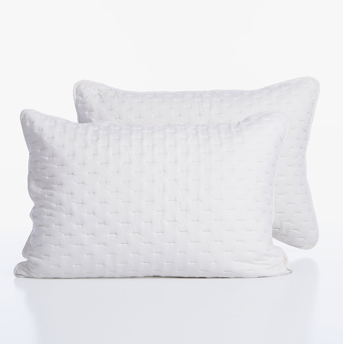 Ζεύγος Μαξιλαροθήκες Καπιτονέ (52X72) Nef-Nef Homeware Adelle Ecru Λευκά Είδη Κρεβατοκάμαρας Ύπνου Σετ Spitishop