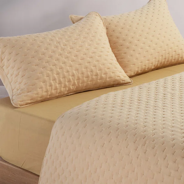 Ζεύγος Μαξιλαροθήκες Καπιτονέ (52x72) Nef-Nef Homeware Adelle Butter Yellow