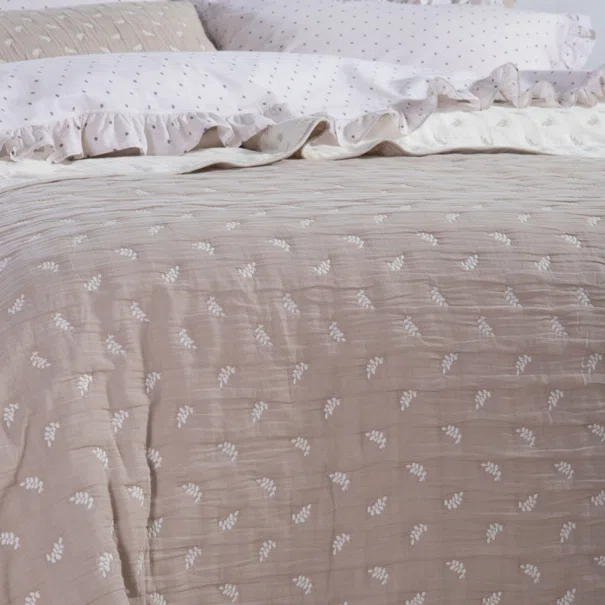 Κουβερλί Υπέρδιπλο (230x240) 2 Όψεων Nef-Nef Homeware Surreal Beige