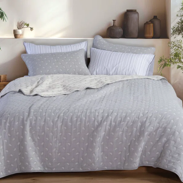 Κουβερλί Υπέρδιπλο (230x240) 2 Όψεων Nef-Nef Homeware Surreal Grey
