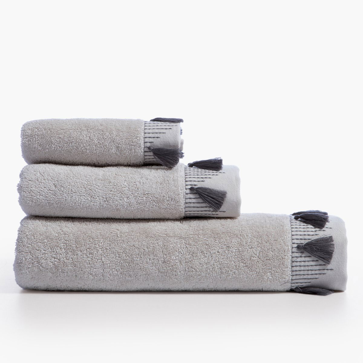 Πετσέτες Μπάνιου (Σετ 3Τμχ) Nef-Nef Homeware Serenity Momentum Grey 500Gsm Λευκά Είδη Σετ Spitishop