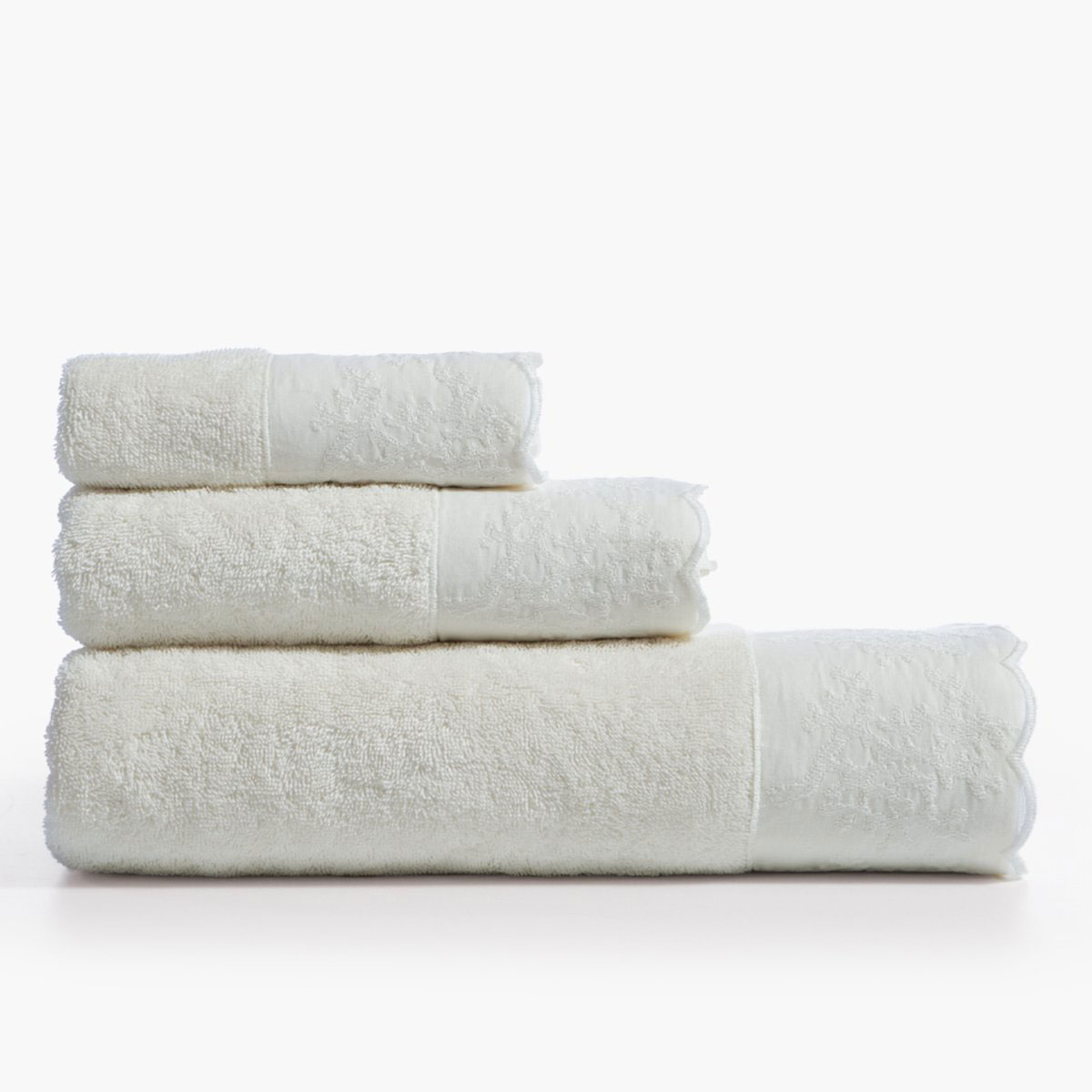 Πετσέτες Μπάνιου (Σετ 3Τμχ) Nef-Nef Homeware Serenity Calma Natural 500Gsm Λευκά Είδη Σετ Spitishop