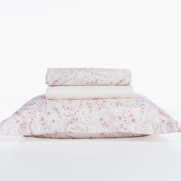 Σεντόνια King Size (Σετ) Nef-Nef Homeware Premium Mirelle Ecru - Pink