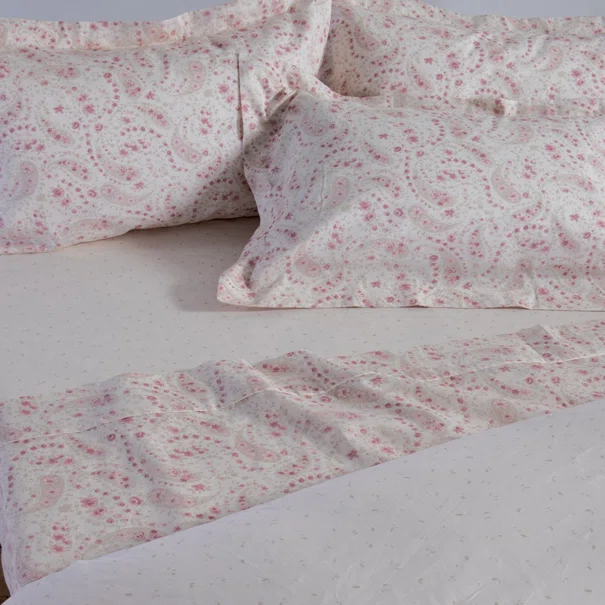Σεντόνια King Size (Σετ) Nef-Nef Homeware Premium Mirelle Ecru - Pink