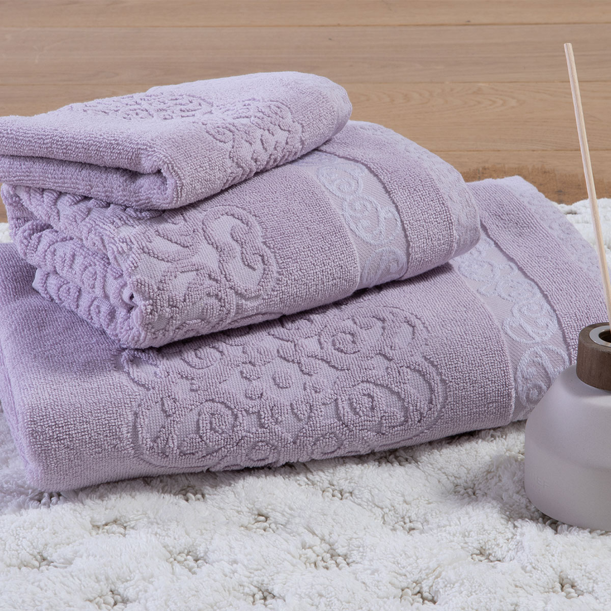 Πετσέτα Προσώπου (50x90) Nef-Nef Homeware Zaphira Mauve 550gsm