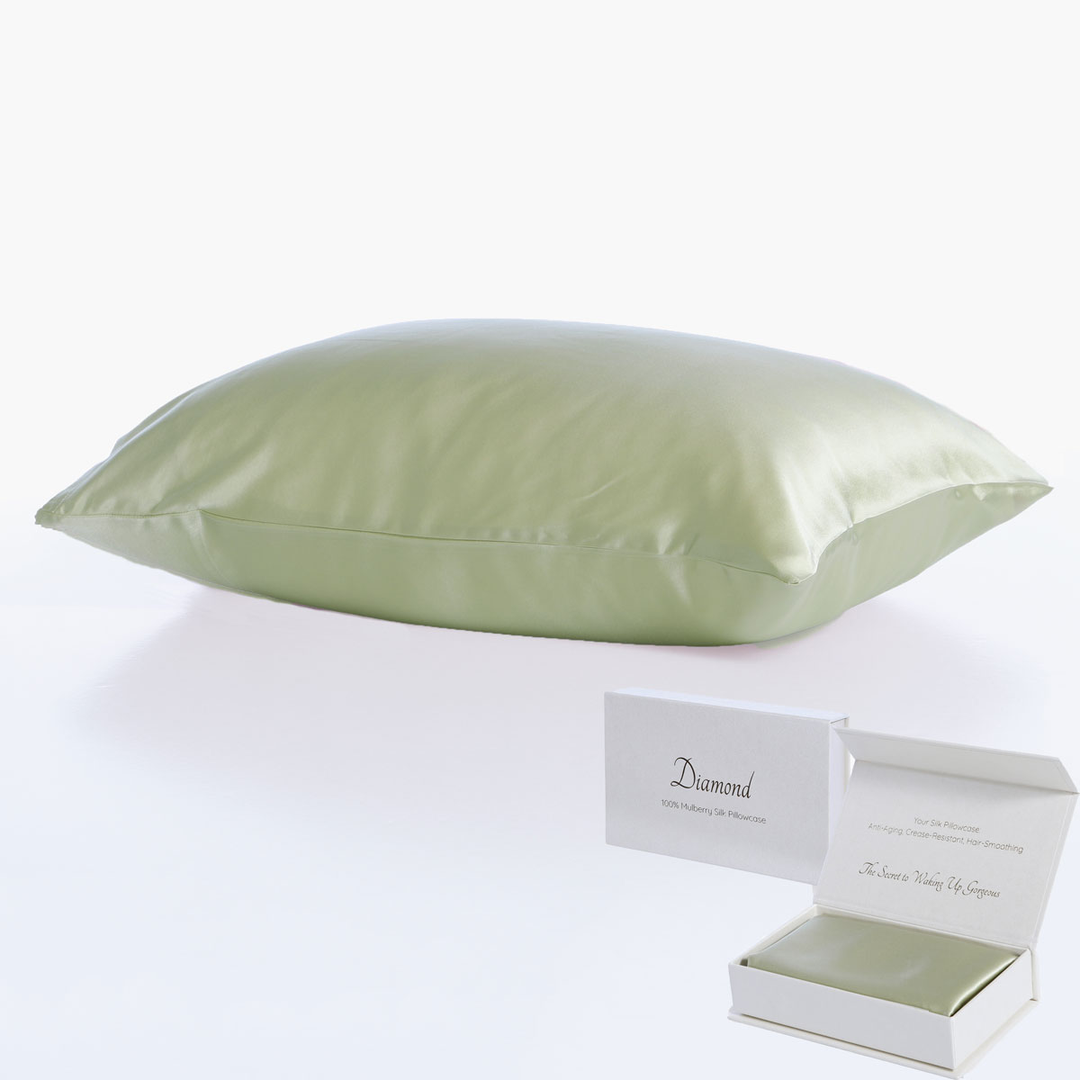 Μεταξωτή Μαξιλαροθήκη (50x70) Nef-Nef Homeware Casual Diamond Champagne Green