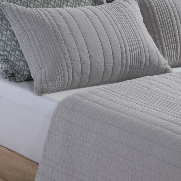 Ζεύγος Μαξιλαροθήκες Καπιτονέ (52x72) Nef-Nef Homeware Elements Ecstatic Grey