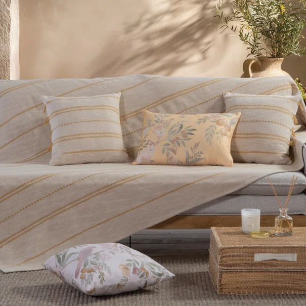 Ριχτάρι Καναπέ Διθέσιου (180x250) Nef-Nef Homeware Bleeze Natural - Yellow