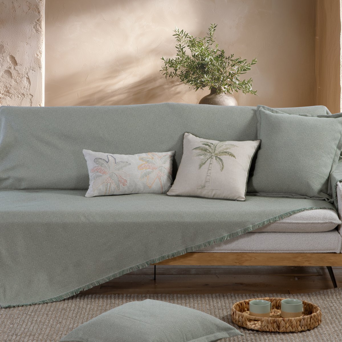 Ριχτάρι Καναπέ Τριθέσιου (170x300) Nef-Nef Homeware Loen Green