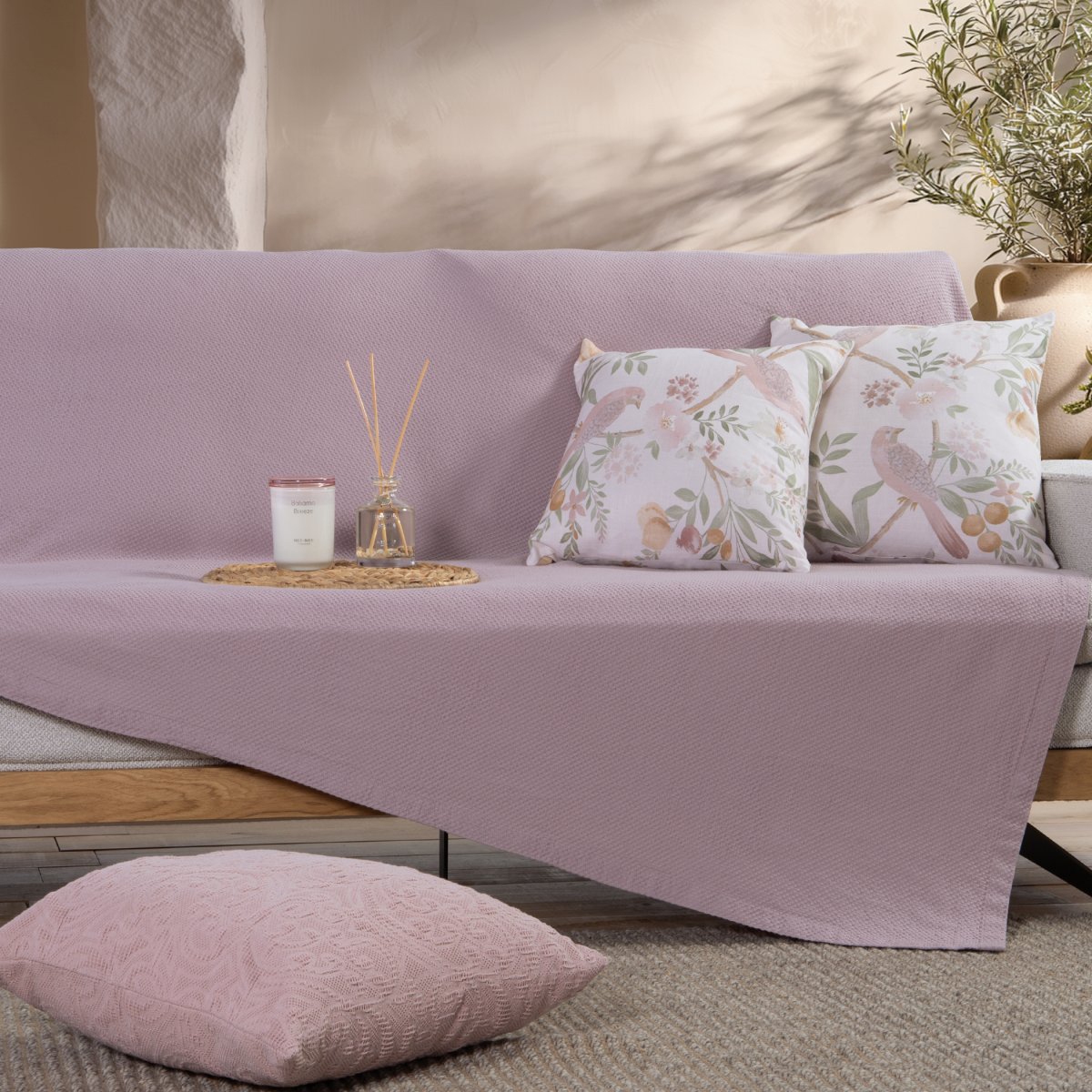 Ριχτάρι Καναπέ Τριθέσιου (180x300) Nef-Nef Homeware Betty Lilac
