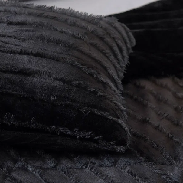 Διακοσμητική Μαξιλαροθήκη Fleece (50x50) Palamaiki Gwen Black