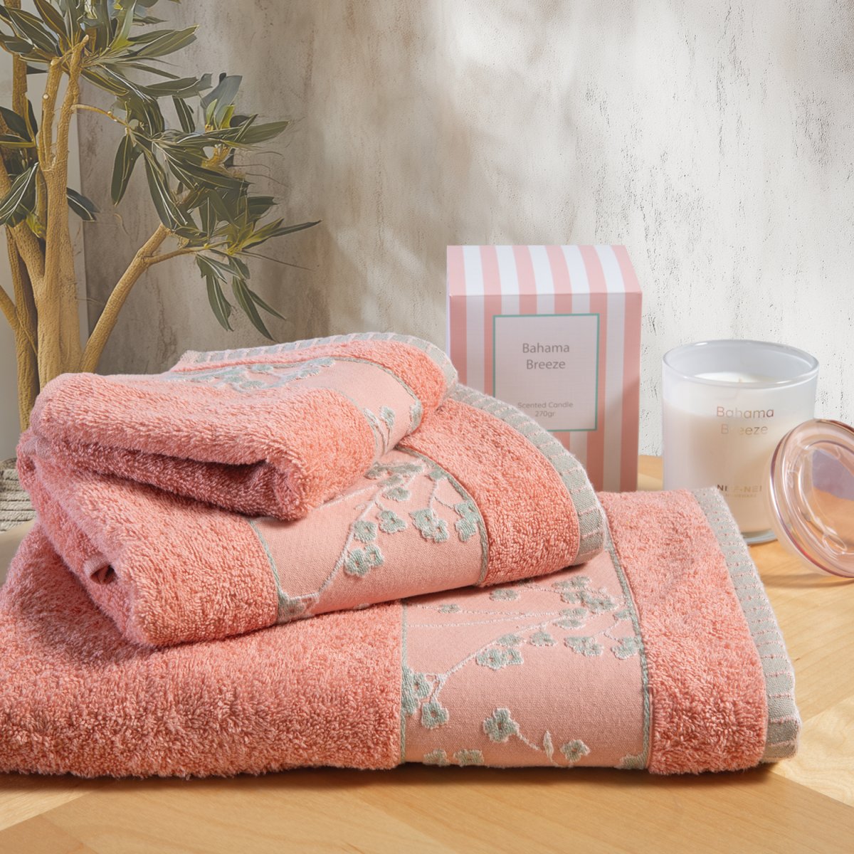 Πετσέτα Σώματος (70x140) Nef-Nef Homeware Floriva Coral 500gsm