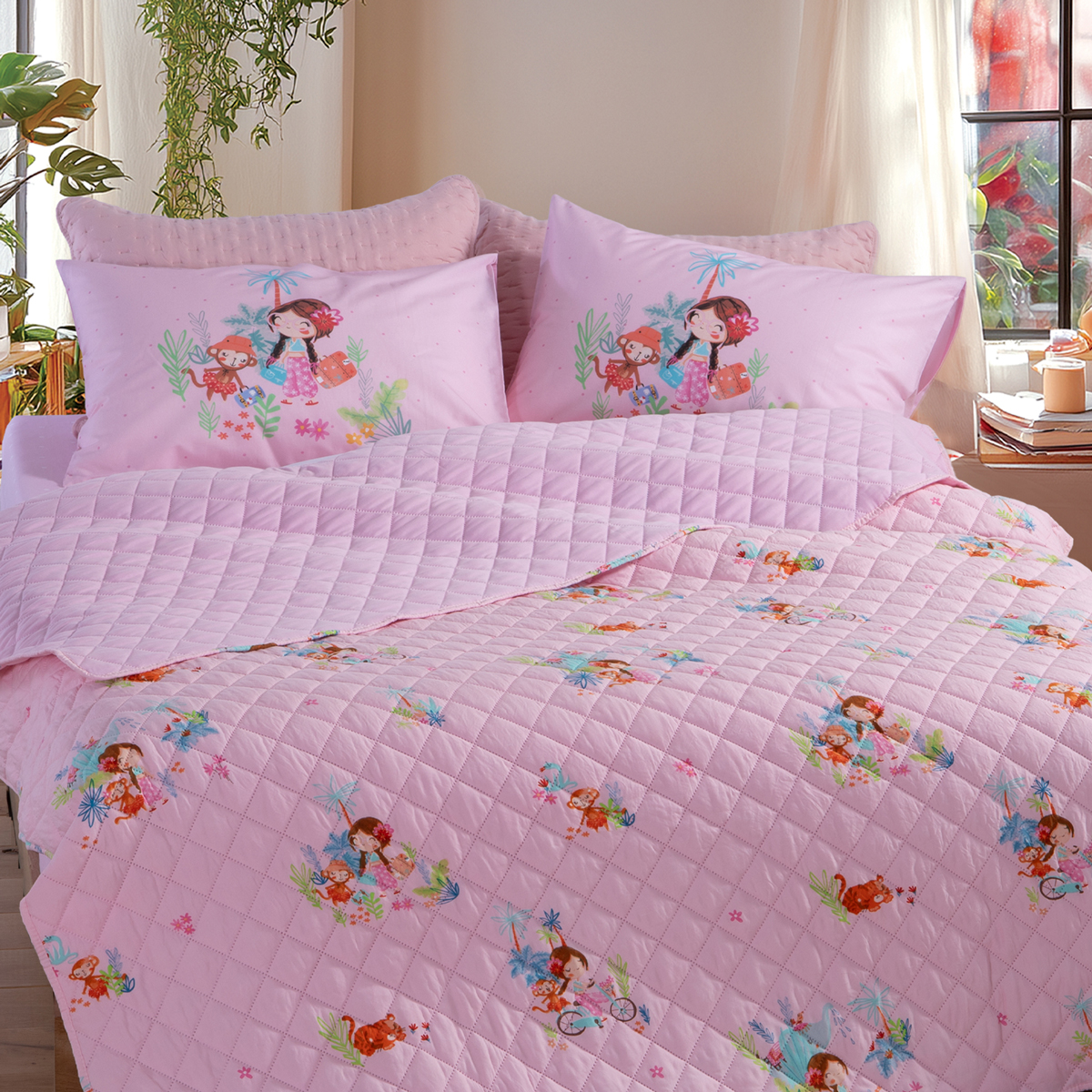 Κουβερλί Ημίδιπλο (180x240) 2 Όψεων Nef-Nef Homeware Welcome To India