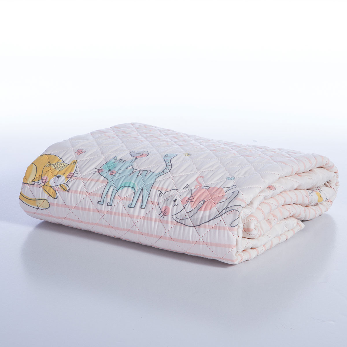 Κουβερλί Ημίδιπλο (180X240) 2 Όψεων Nef-Nef Homeware Cat Life Παιδικά Λευκά Είδη 'Υπνου για Κορίτσια Spitishop