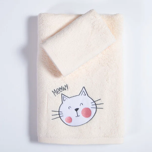 Παιδικές Πετσέτες (Σετ 2τμχ) Nef-Nef Homeware Cat Life 420gsm