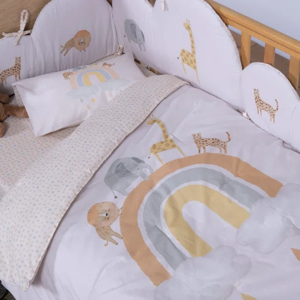 Κουβερλί Κούνιας (110x140) 2 Όψεων Nef-Nef Homeware Baby Jungle In Motion