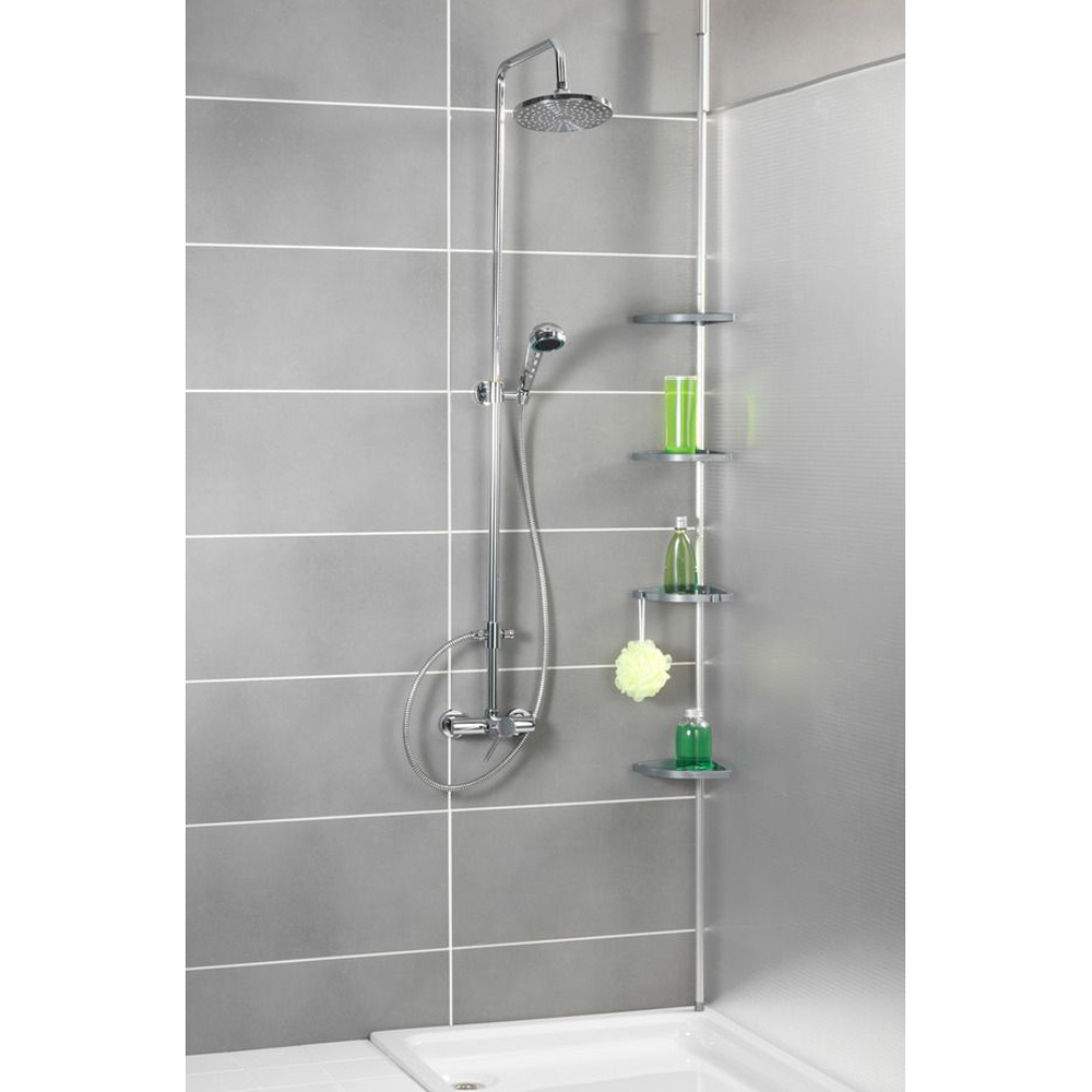 Γωνιακή Ραφιέρα Μπάνιου Τηλεσκοπική Wenko Easy Grey 3208011100 Οργάνωση & Αποθήκευση Ραφιέρες Εταζέρες Γωνιακές Spitishop