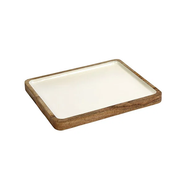Δίσκος Διακόσμησης (32.5x26.5x3) Espiel Μάνγκο Λευκό AKB104