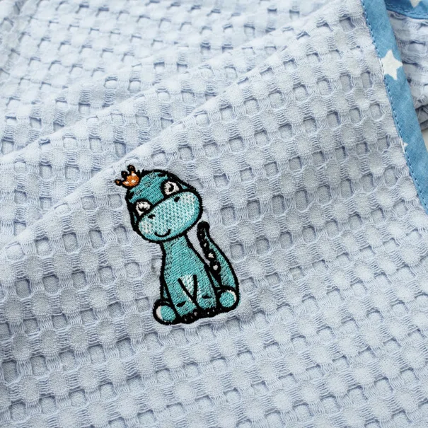 Κουβέρτα Πικέ Κούνιας (100x160) Dimcol Dinosaur 179 Sky Blue