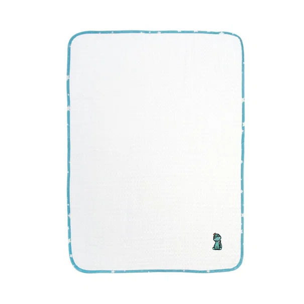 Κουβέρτα Πικέ Κούνιας (100x160) Dimcol Dinosaur 180 White-Sky Blue