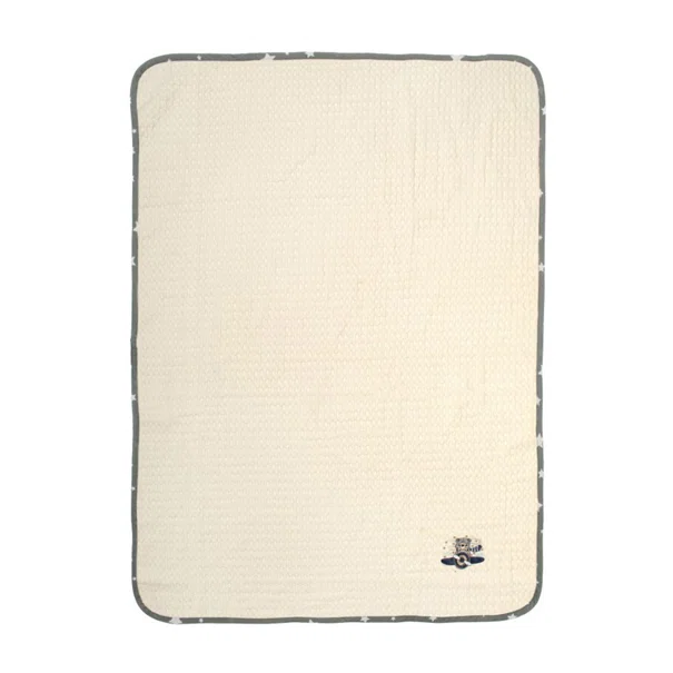 Κουβέρτα Πικέ Κούνιας (100x160) Dimcol Aviator 185 Ecru-Grey